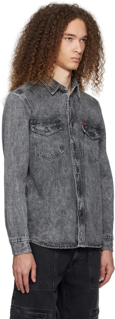 Hugo Boss Gray Acid Wash Denim Shirt 2