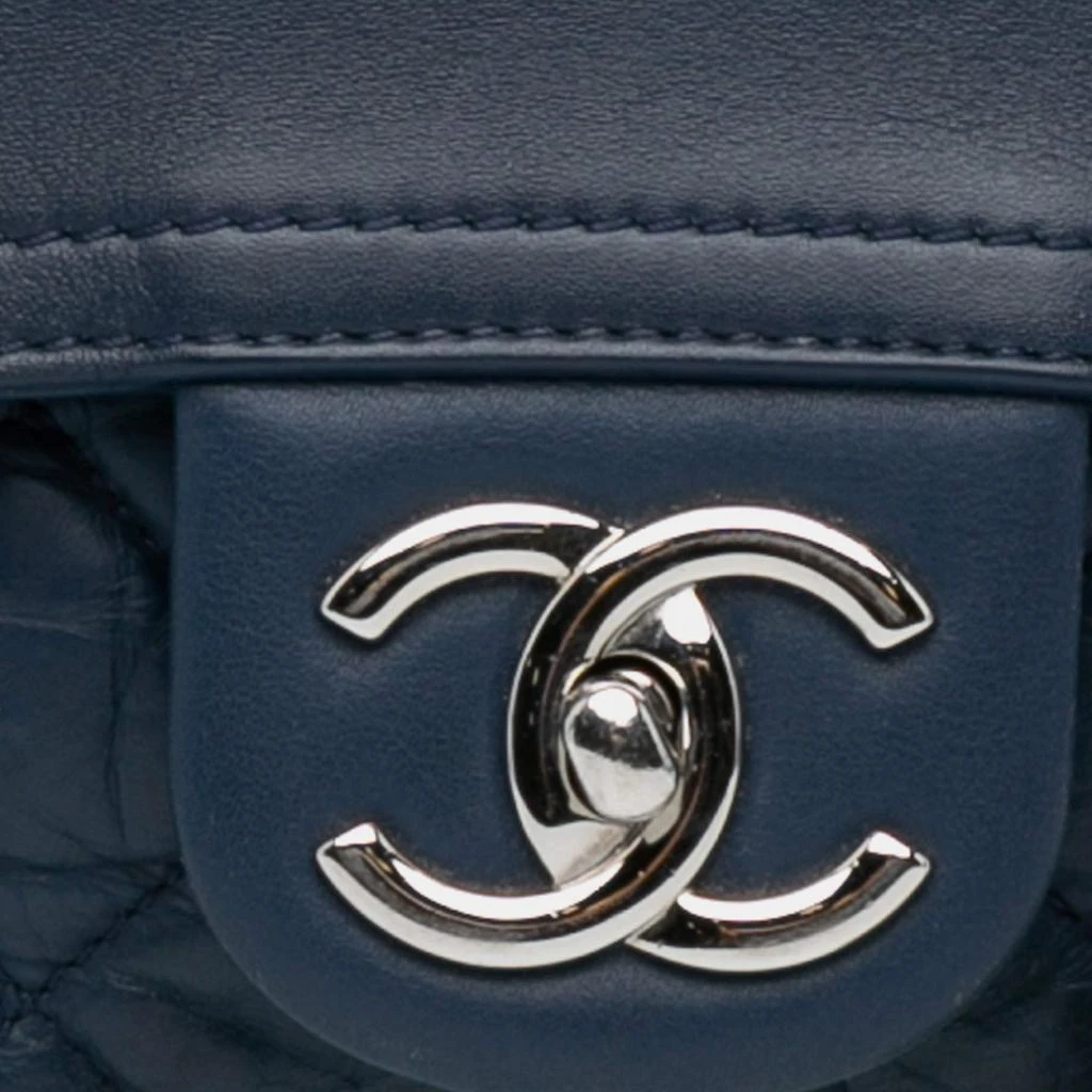 Chanel Chanel Navy Blue Quilted Calfskin Easy Zip Flap Bag 4