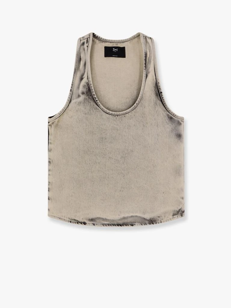 3 X 1 Moon stone-washed denim tank top 1