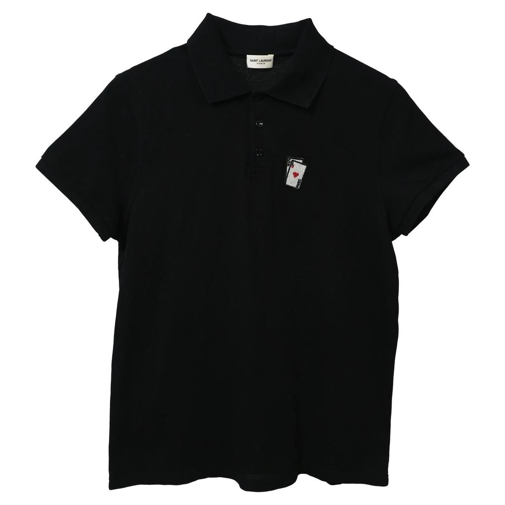 Yves Saint Laurent Playing Card Polo Shirt in Black Cotton 1