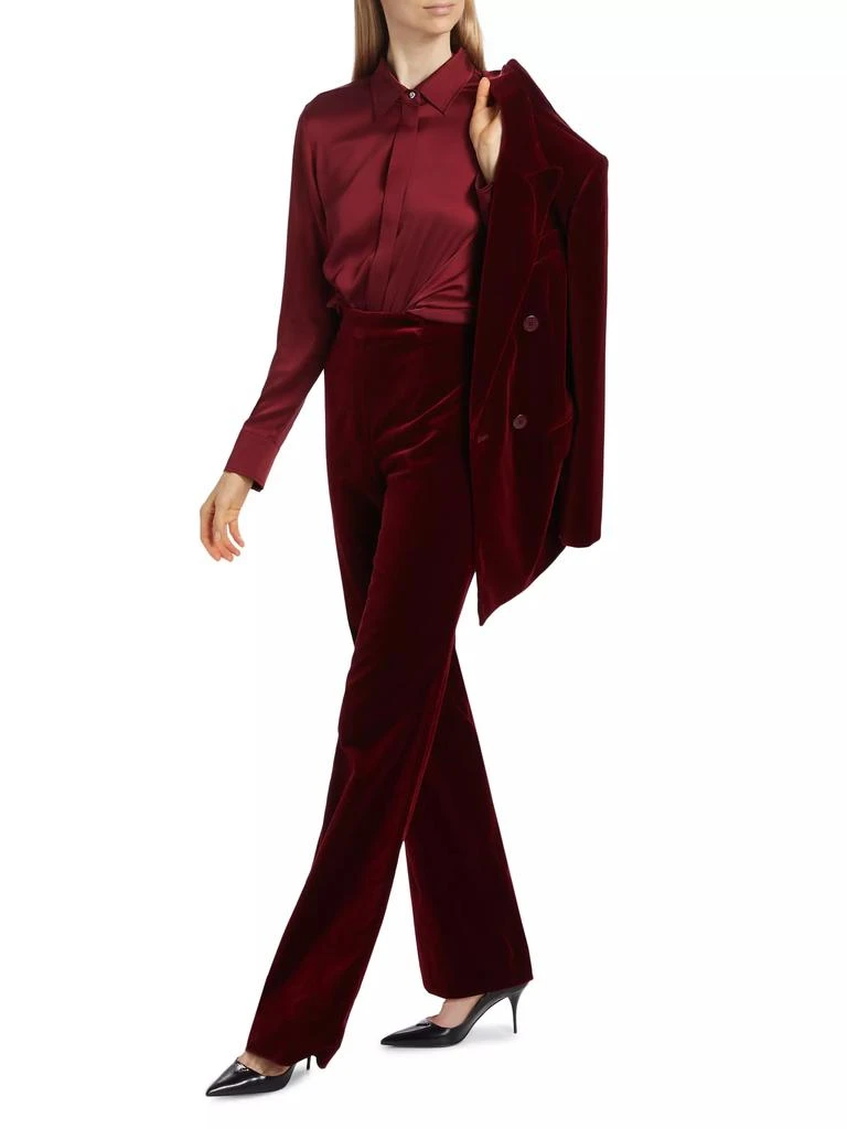 Max Mara Aceto Velvet High-Rise Straight-Leg Pants 2