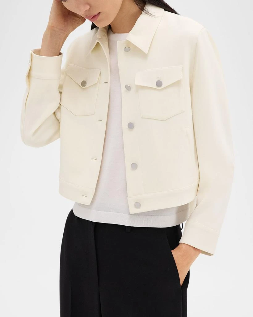 Theory Shrunken Crepe Trucker Jacket 4