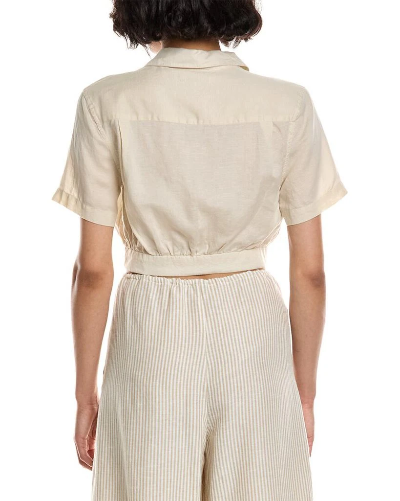 Onia Air Linen-Blend Cropped Button Down 2
