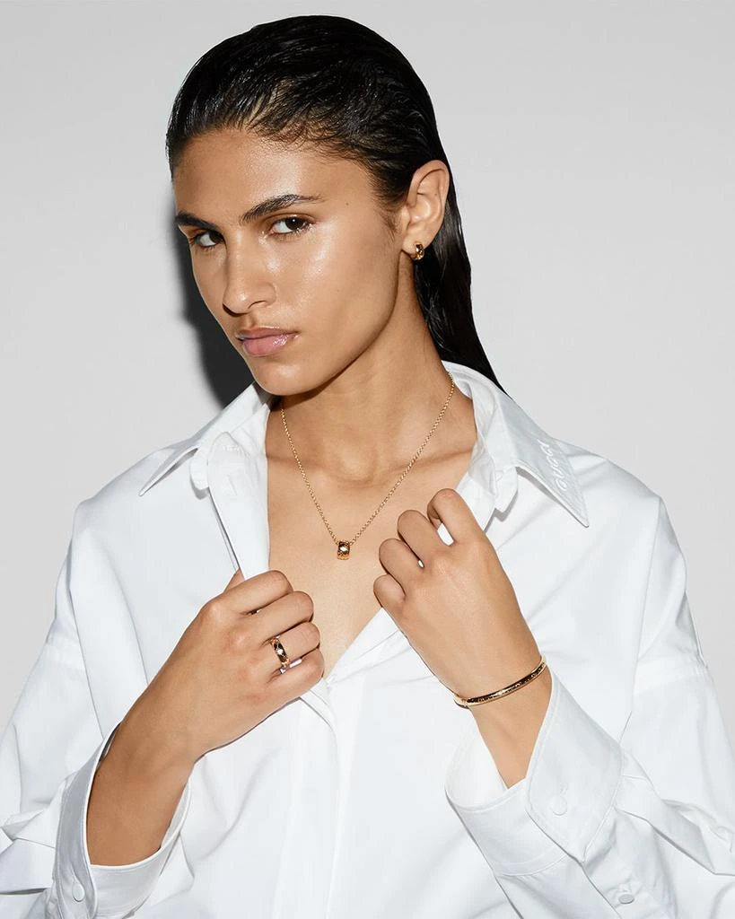 Gucci 18K Yellow Gold Icon Logo Hoop Earrings 2