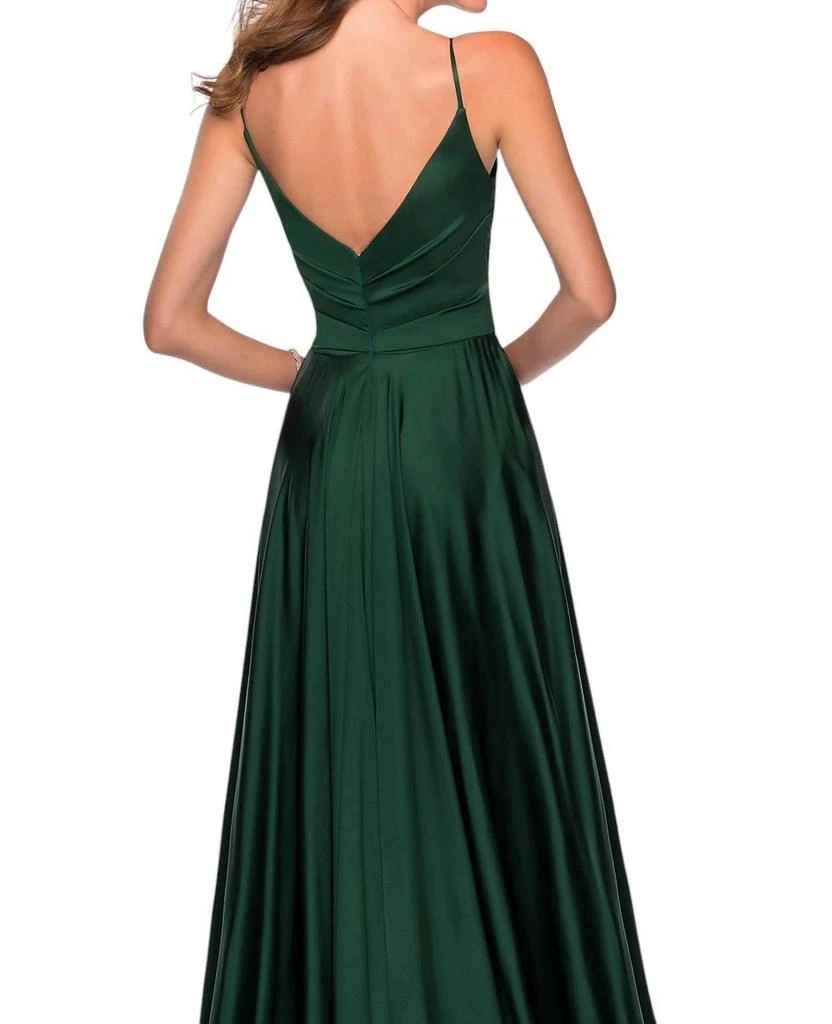 La Femme La Femme - V-Neck Long A-Line Prom Dress 4