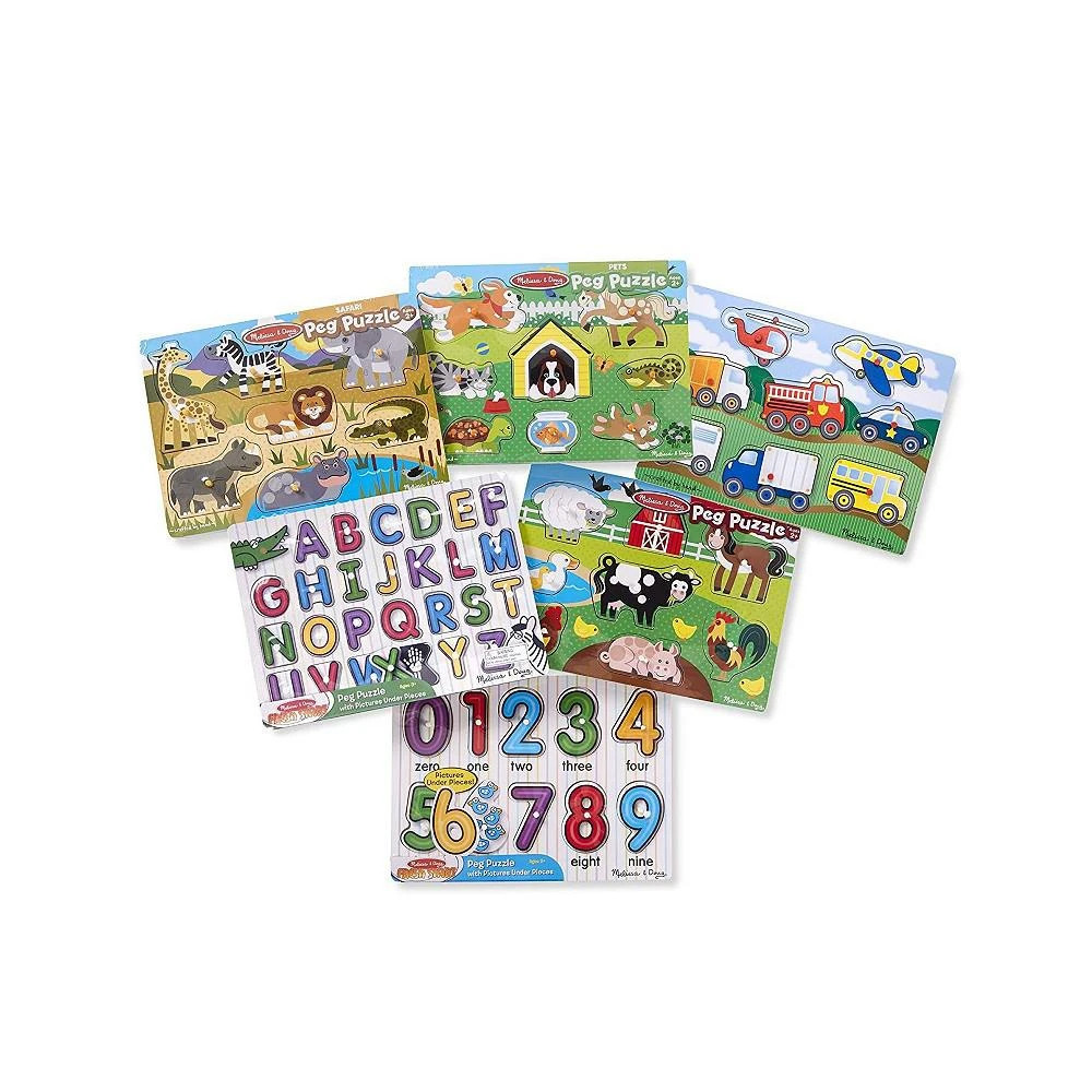 Melissa & Doug Melissa Doug Peg Puzzle Set 6 Puzzles - Ages 2+ 1