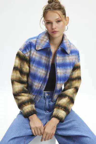Kimchi Blue Kimchi Blue Stevie Patchwork Plaid Bomber Jacket 2