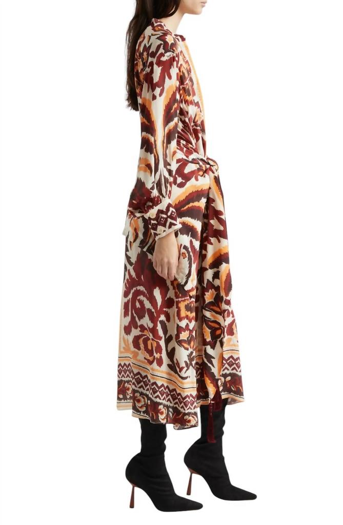 Farm Rio Farm Rio - Tie Front Long Sleeve Maxi Dress