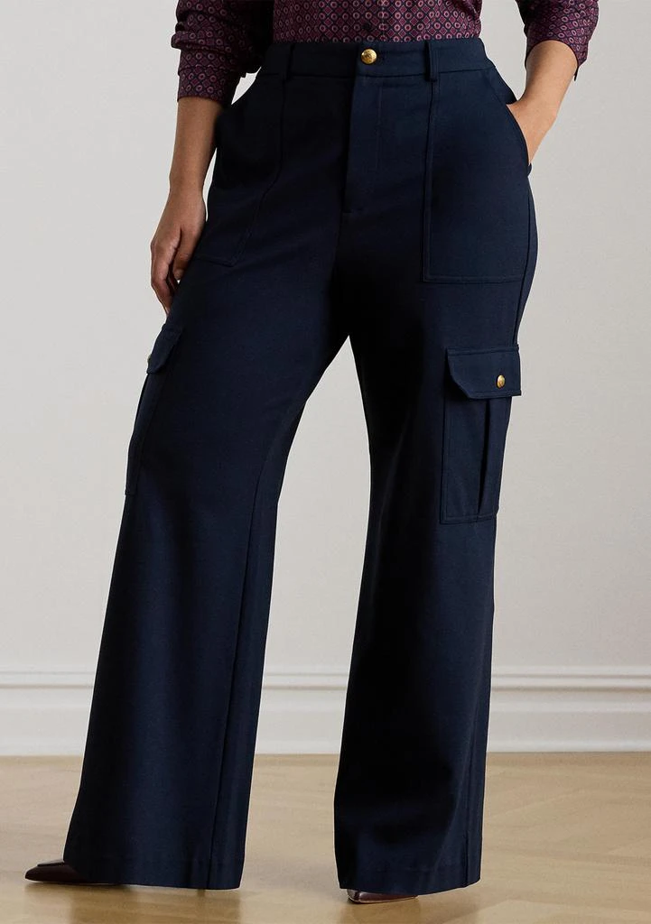 Ralph Lauren Plus Size Ponte Wide-Leg Cargo Pant