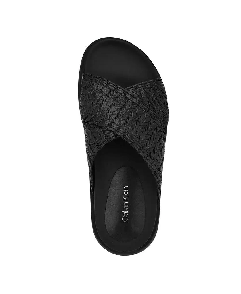 Calvin Klein Women's Pacen Woven Crisscross Flat Sandals 4