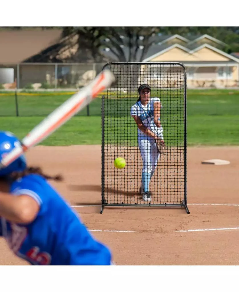 Mecale I-Screen Baseball Net, 7x4 ft Safety Pitching Screen with Carry Bag and Stakes, Heavy-Duty Batting Cage Protection Net 2