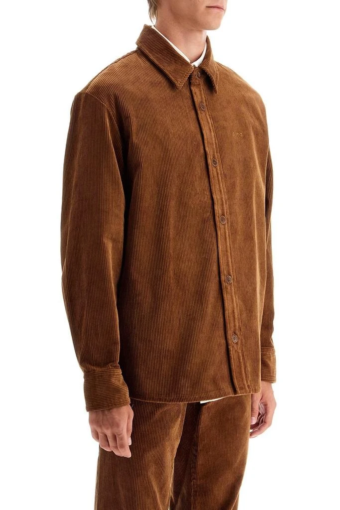 A.P.C. A.P.C. Bobby Logo Embroidered Corduroy Shirt 2