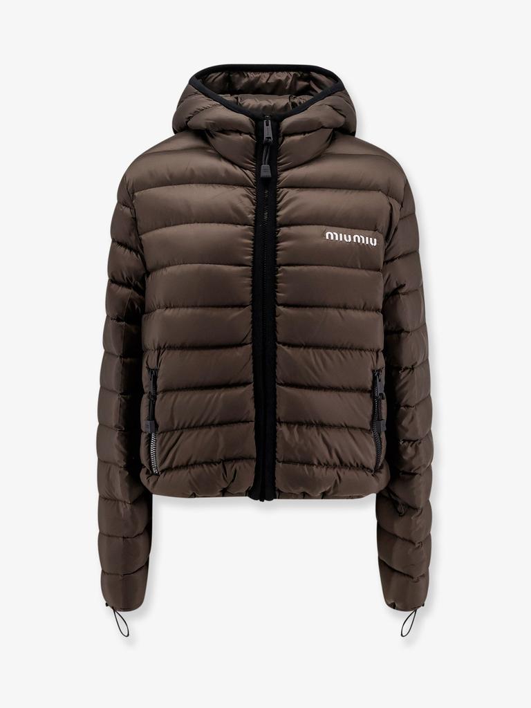 Miu Miu｜DOWN JACKETS (ML1084 15MN F0036) Miu Miu Miu Miu Allover Logo Printed Down Jacket - Coats
