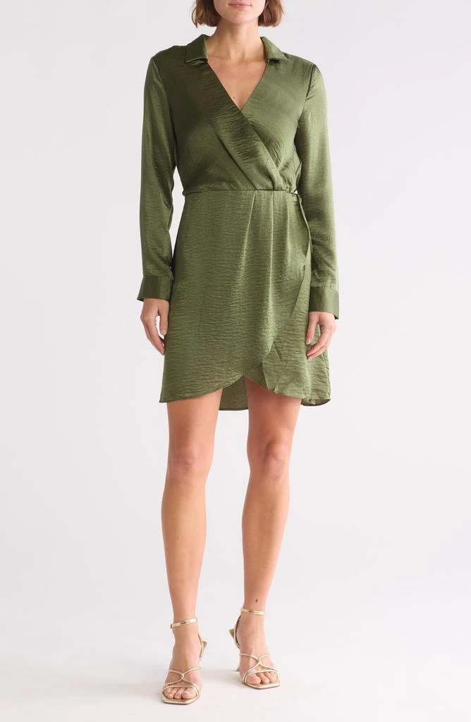 BB Dakota by Steve Madden Washed Satin Faux Wrap Dress 1