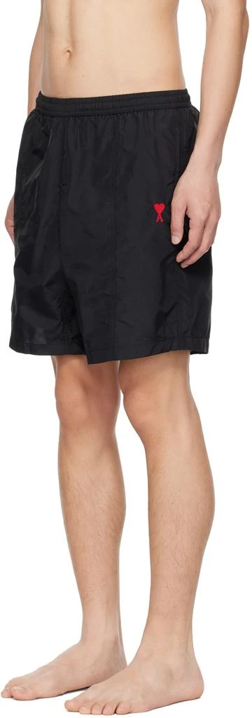 AMI Paris Black Ami de Cœur Swim Shorts 4