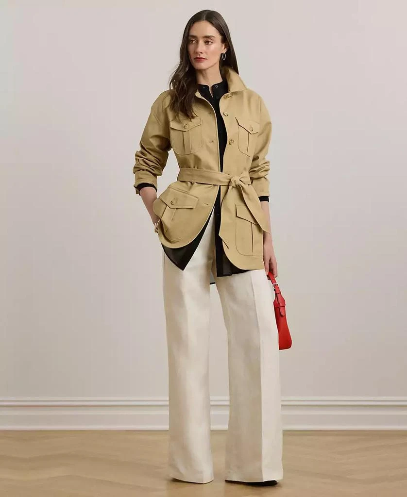 Ralph Lauren Women's Linen-Blend Twill Wide-Leg Pants 1