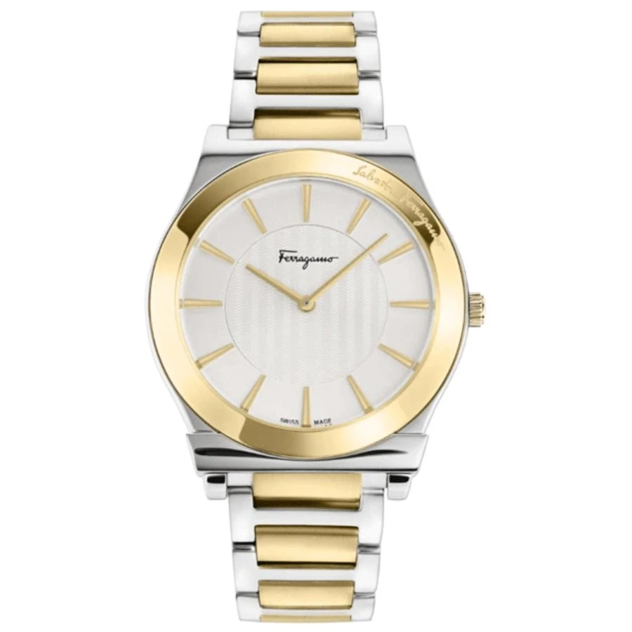 Salvatore Ferragamo 1898 Slim Silver Dial Two Tone Steel Men
s Watch SFPE00922 1