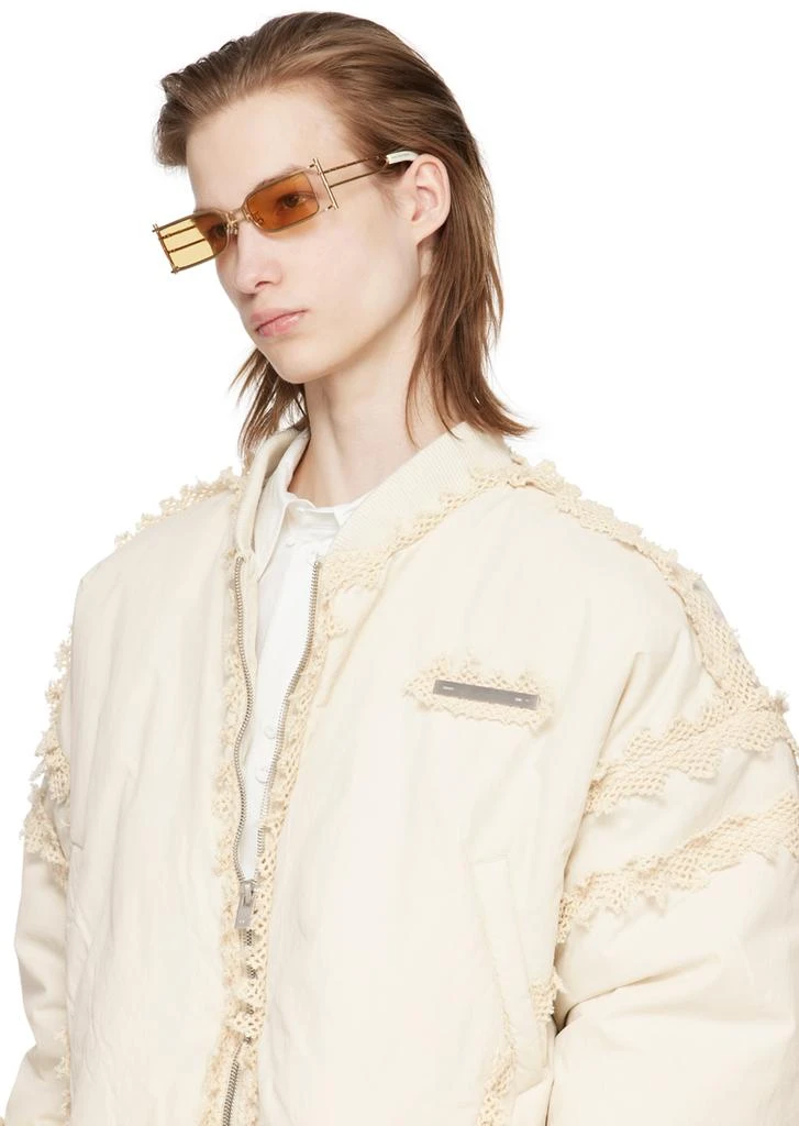 Feng Chen Wang SSENSE Exclusive Gold Bamboo Sunglasses 4