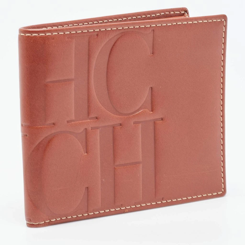 CH Carolina Herrera CH Carolina Herrera Tan Monogram Embossed Leather Bifold Wallet 4