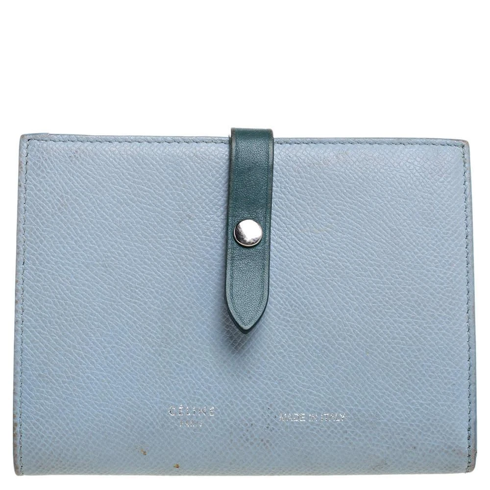 Celine Celine Blue/Green Leather Multifunction Strap Wallet 1