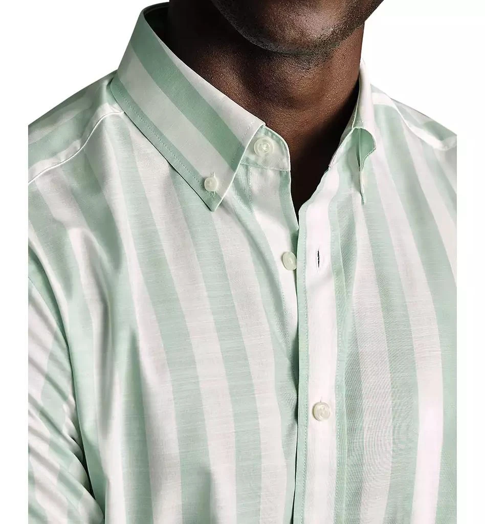 Charles Tyrwhitt Men's Slim Fit Short Sleeve Wrinkle-Resistant Striped Button-Down Shirt 2