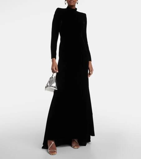 Oscar de la Renta High-neck velvet gown 2
