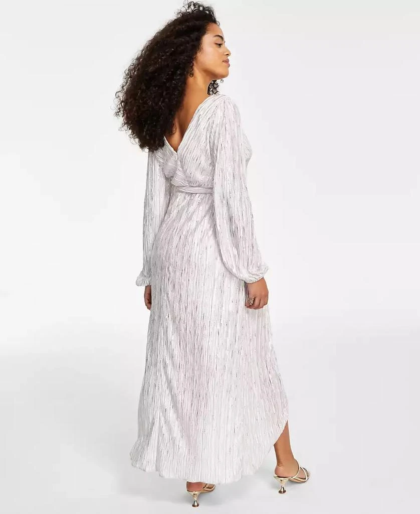 knee length dresses for ladies Metallic Stripes Square Neck Maxi Dress – PRISCAVera main image 0