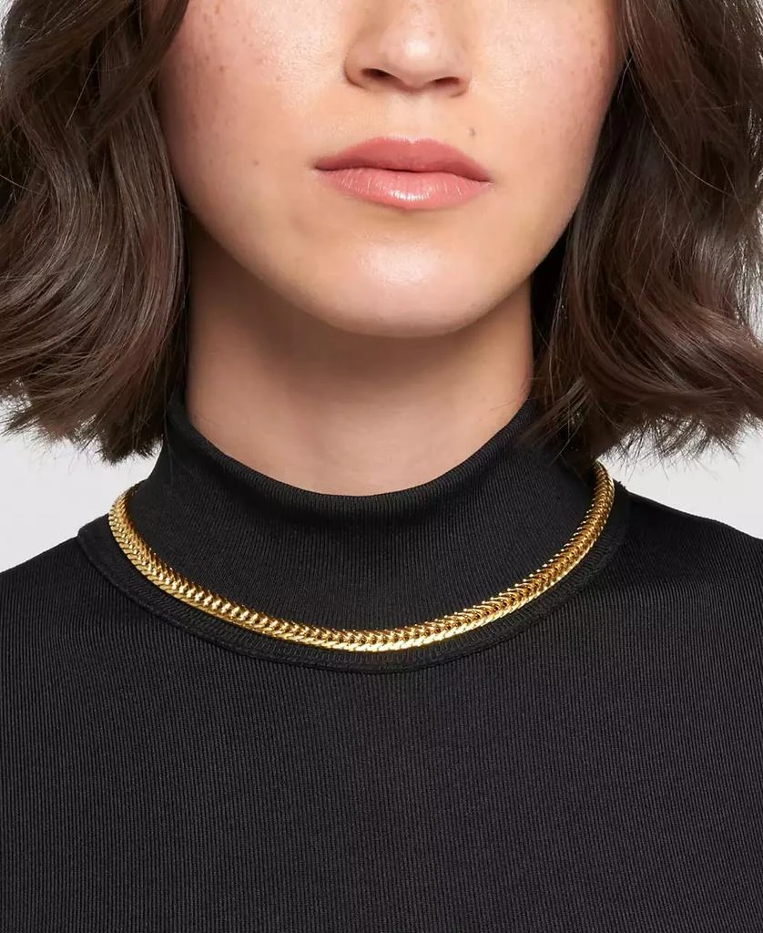 ADORNIA Gold Wheat Herringbone Chain Necklace 4