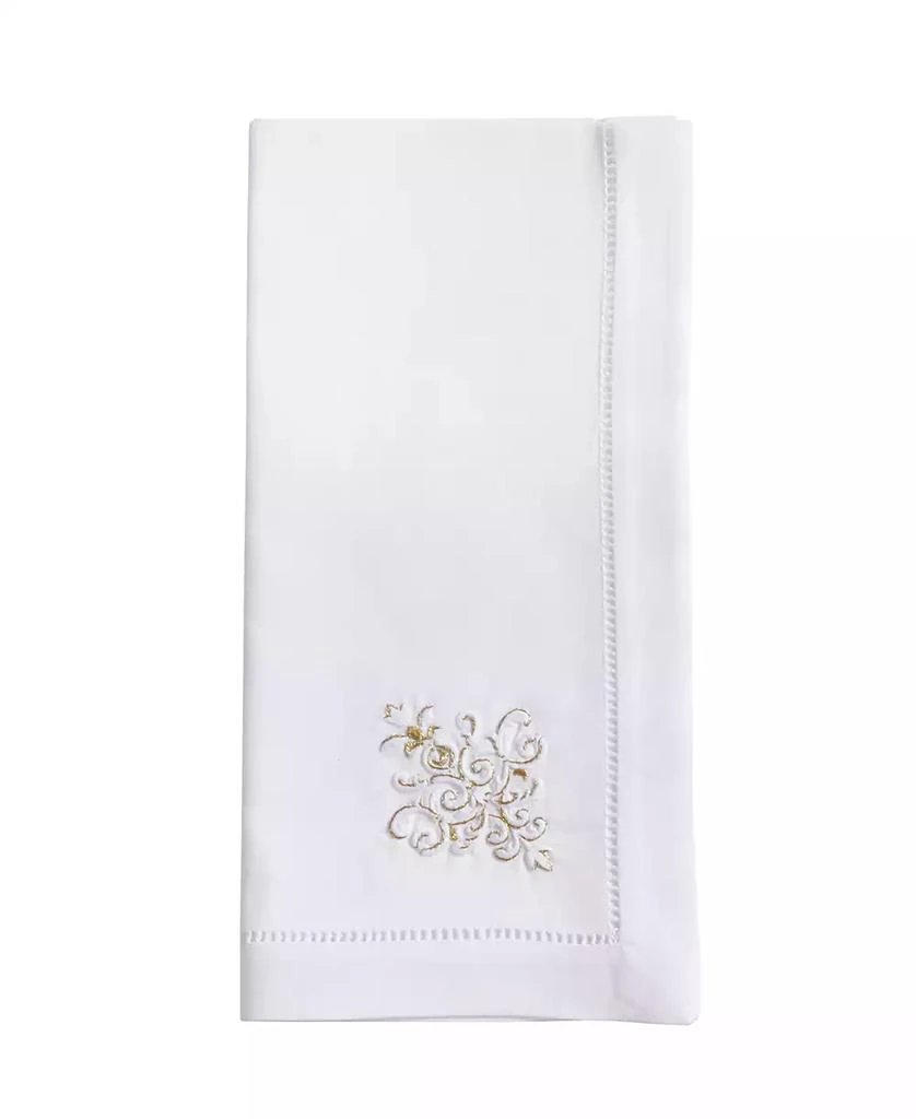 Saro Lifestyle Festive Holiday Ornament Embroidered Napkin Set of 6, 20"x20"