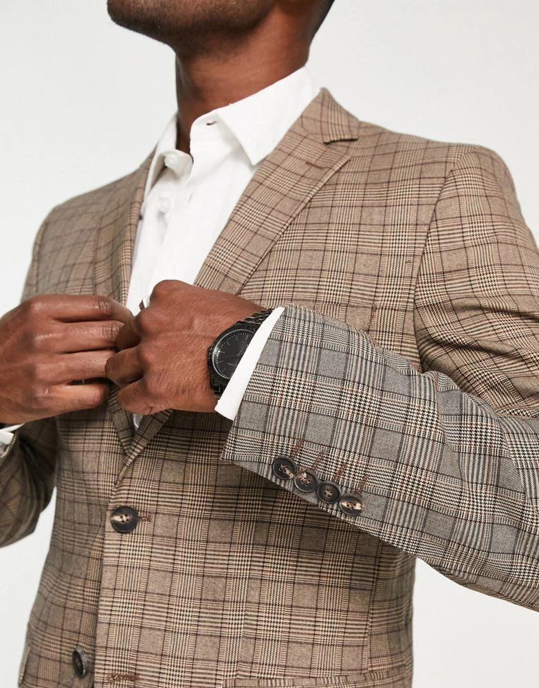 Selected Homme Selected Homme slim fit suit jacket in brown check 4
