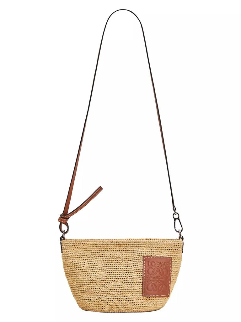 Loewe Pochette Leather-Trimmed Raffia Crossbody Bag 2