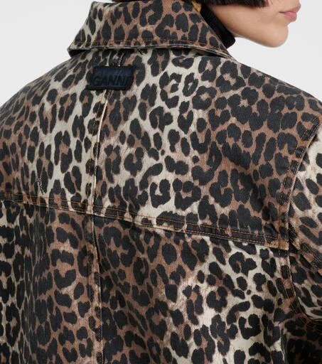 Ganni Leopard-print denim jacket 7