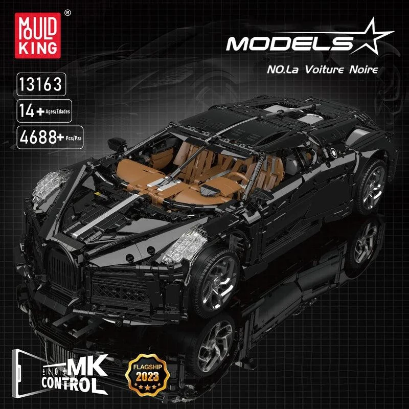 MOULD KING Mould King 13163 Technical Car Model: Black La Voiture Noire Building Block Assembly Sports Car - Ideal Christmas Gift for Kids 4