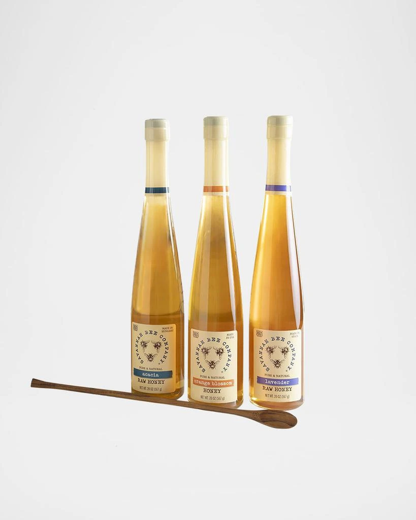 Savannah Bee Company Trio Honey Flute Gift Set, 3 x 20 oz. 2