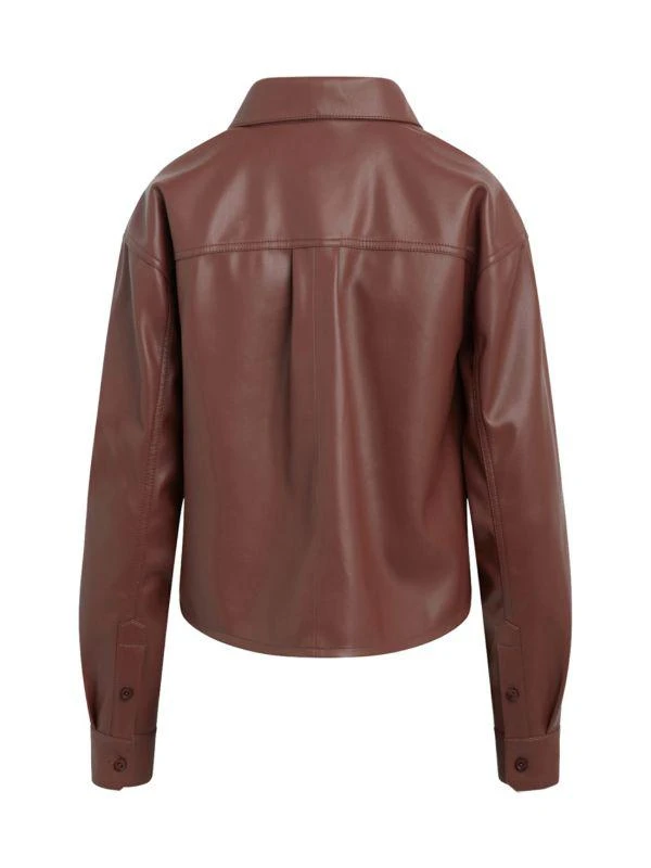 Hudson Boxy Faux Leather Shirt Jacket 7