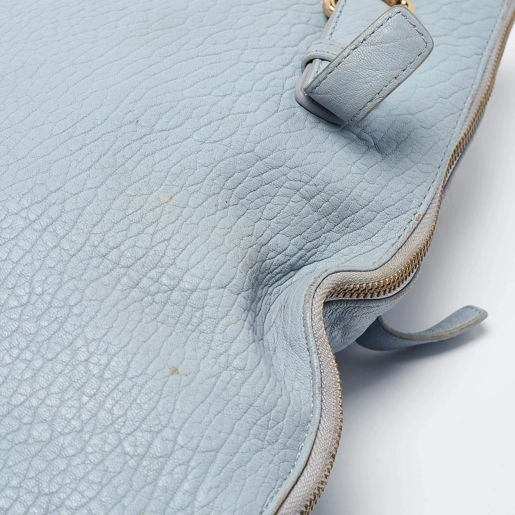 Aigner Aigner Light Blue Pebbled Leather Hobo 10