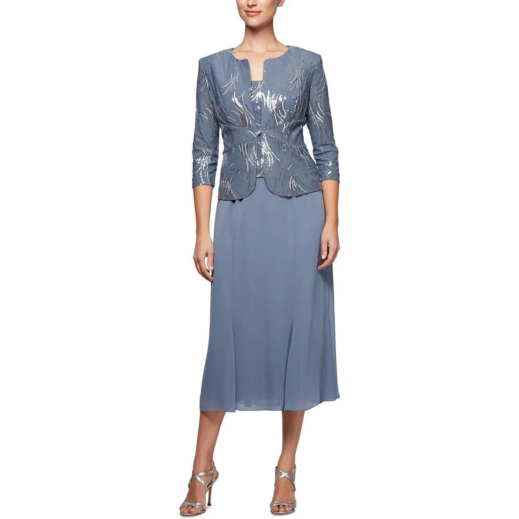 Alex Evenings Petites Womens Jacket Midi Two Piece Dress 3
