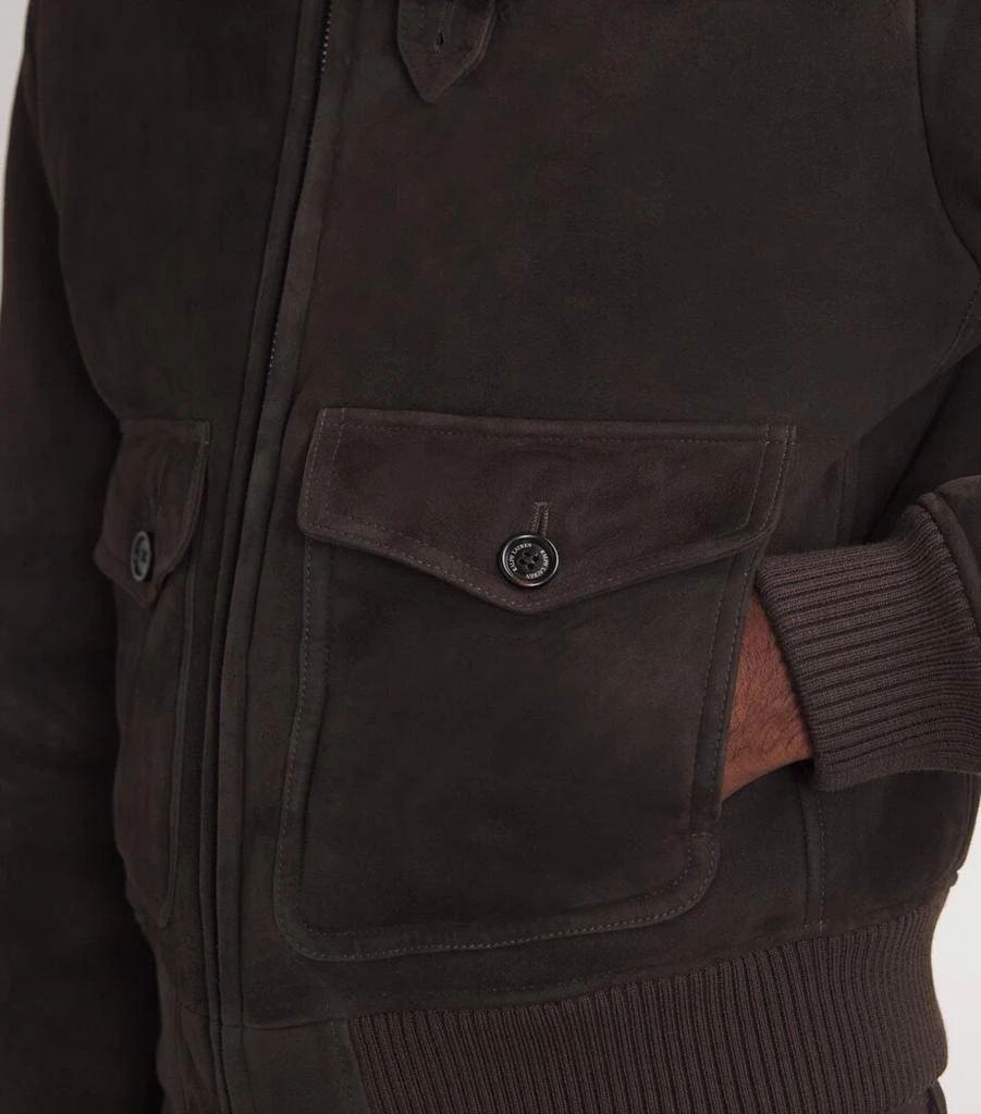Ralph Lauren Suede-Shearling Bomber Jacket 6