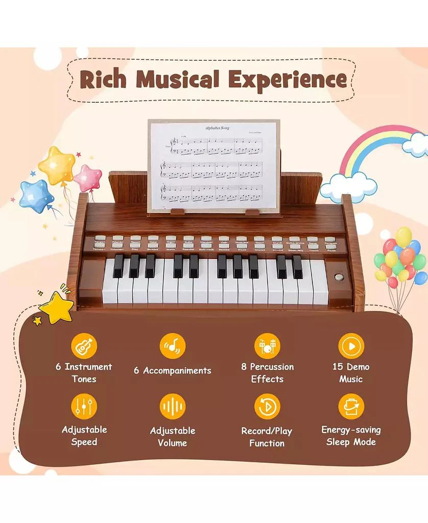Mecale 25-Key Children
s Piano Keyboard, Adjustable Speed 
Volume for Early Music Education and Fun 3