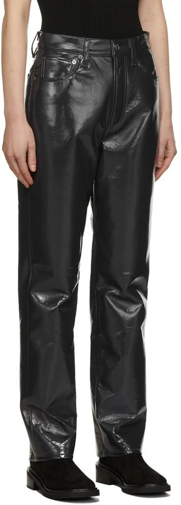 AGOLDE Grey 90s Recycled Leather Trousers 2