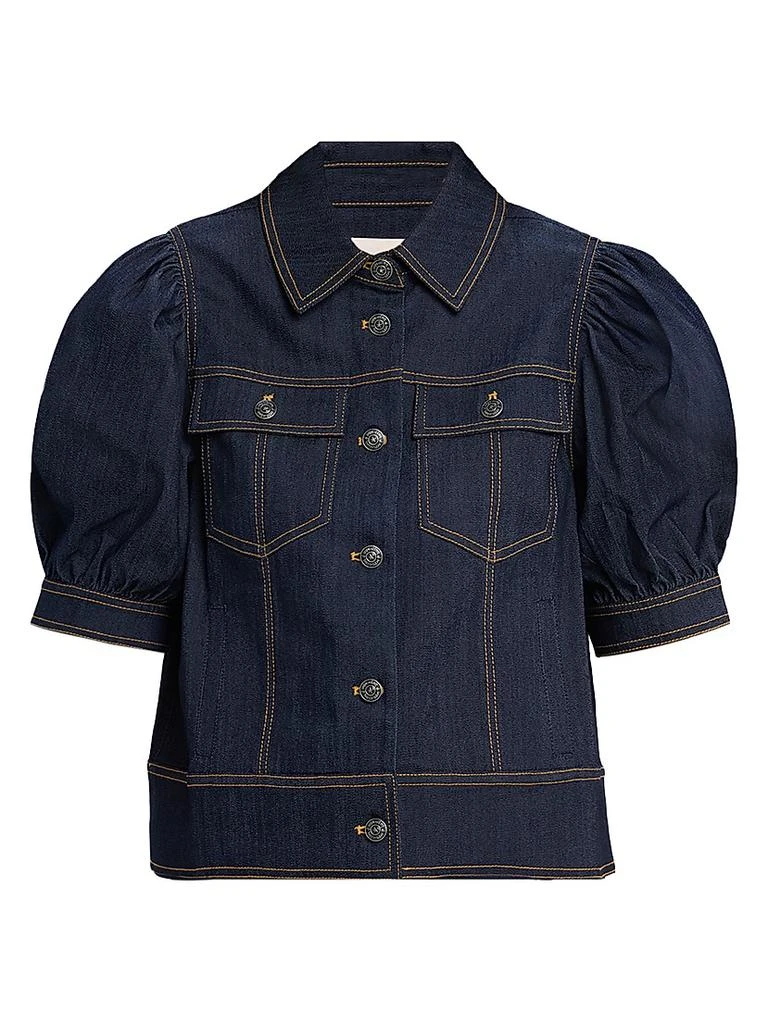 Cinq à Sept Leonie Puff-Sleeve Denim Jacket