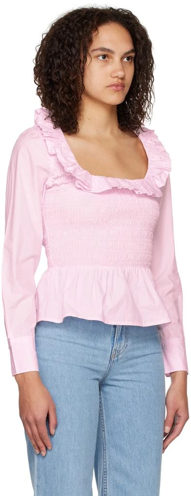 Ganni Pink Smock Blouse 2