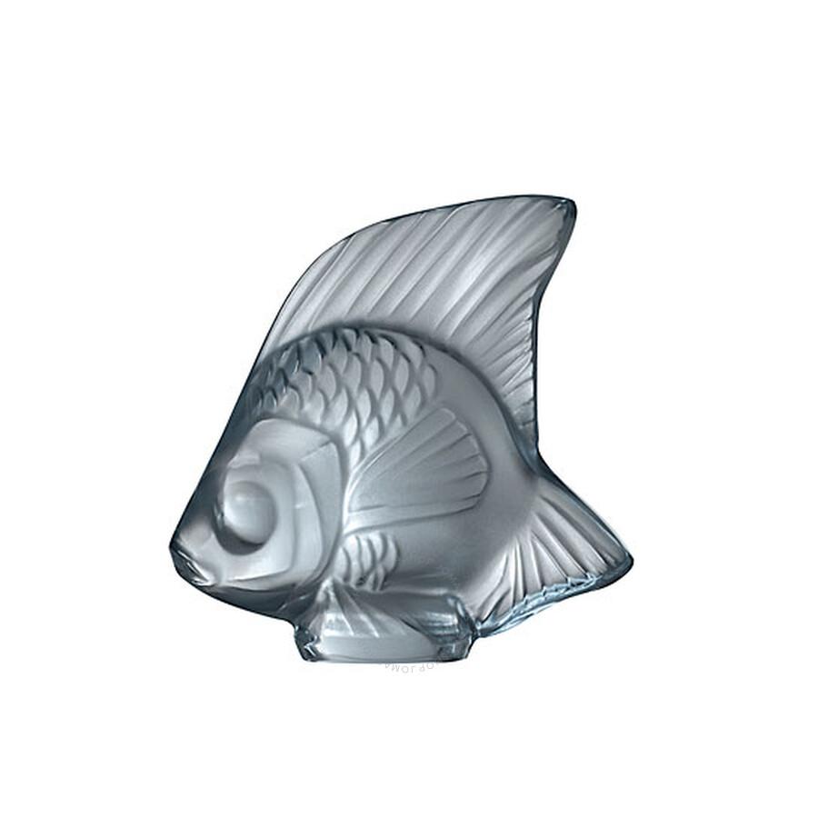 Lalique Persepolis Blue Fish Sculpture