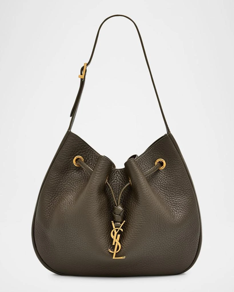 Yves Saint Laurent Paris VII Small YSL Hobo Bag in Grained Deer Leather 1