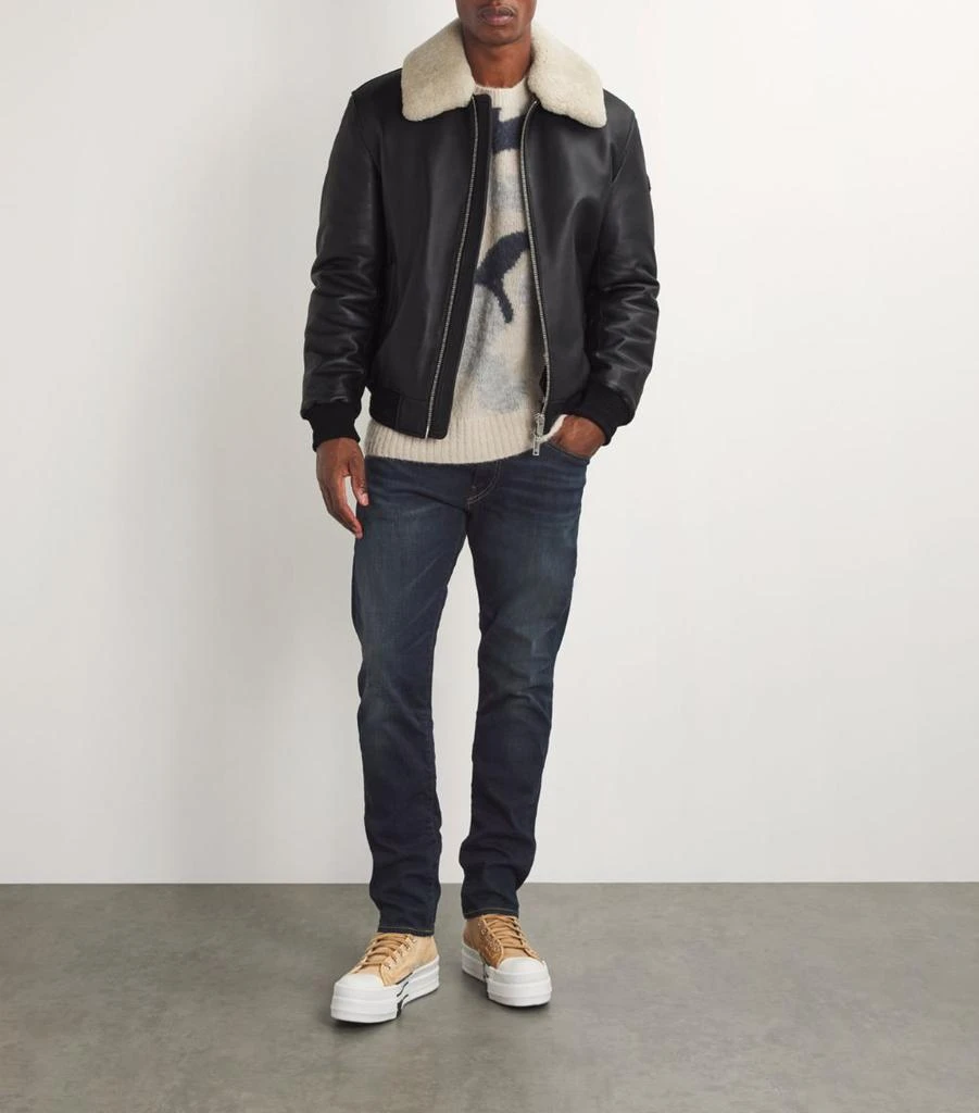Moose Knuckles Leather Bomber Jacket 2