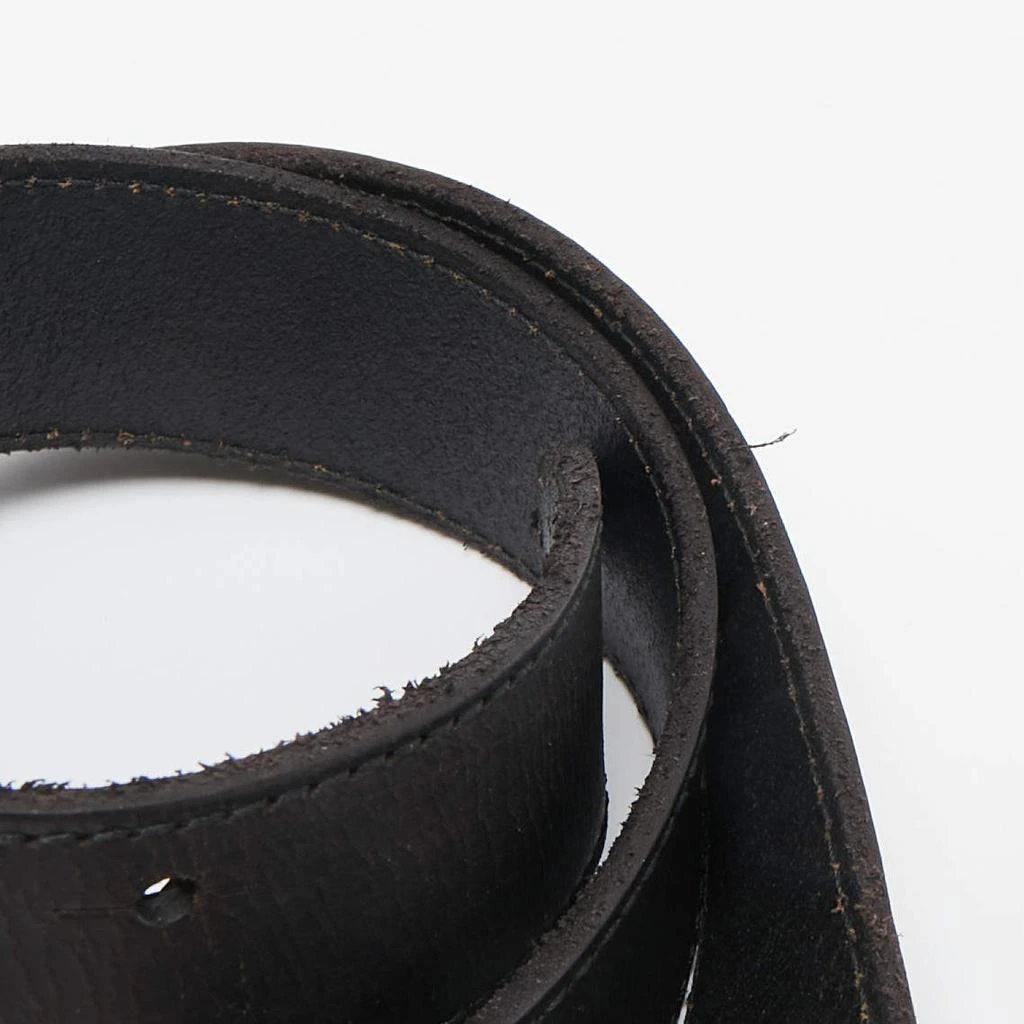 Saint Laurent Paris Saint Laurent Black Leather Oval Buckle Belt  4