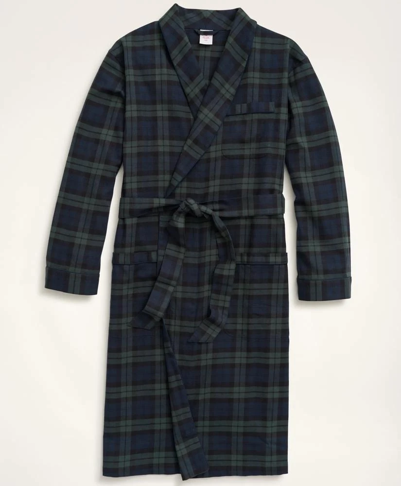 Brooks Brothers Cotton Flannel Black Watch Robe 1