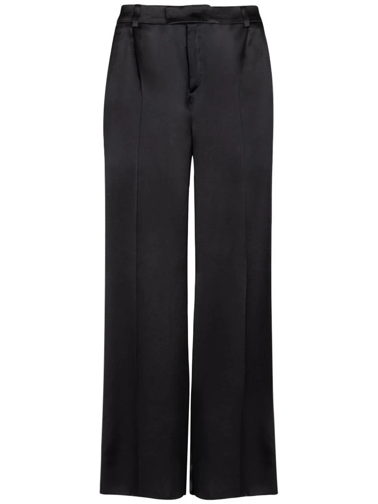 SAINT LAURENT Satin Flared Pants 1