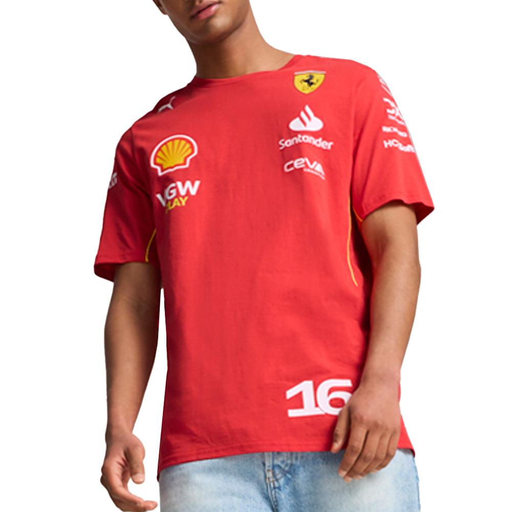 Puma Scuderia Ferrari Leclerc Logo Crew Neck Short Sleeve T-Shirt