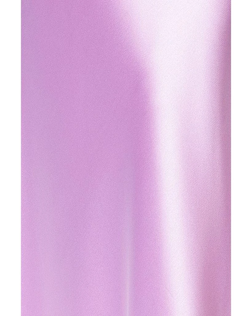AQUA Long Satin Tie Neck Gown - Exclusive 4